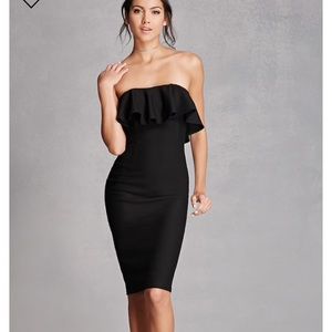 Black flounce dress